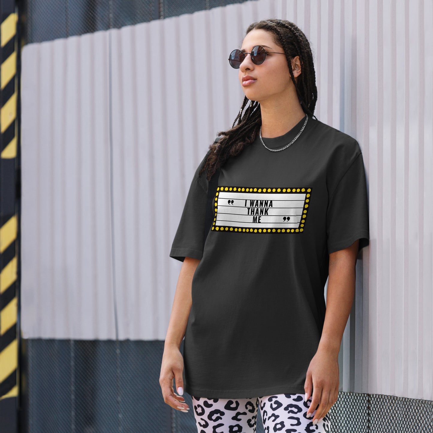 I Wanna Thank Me Marquee Oversized Faded T-Shirt