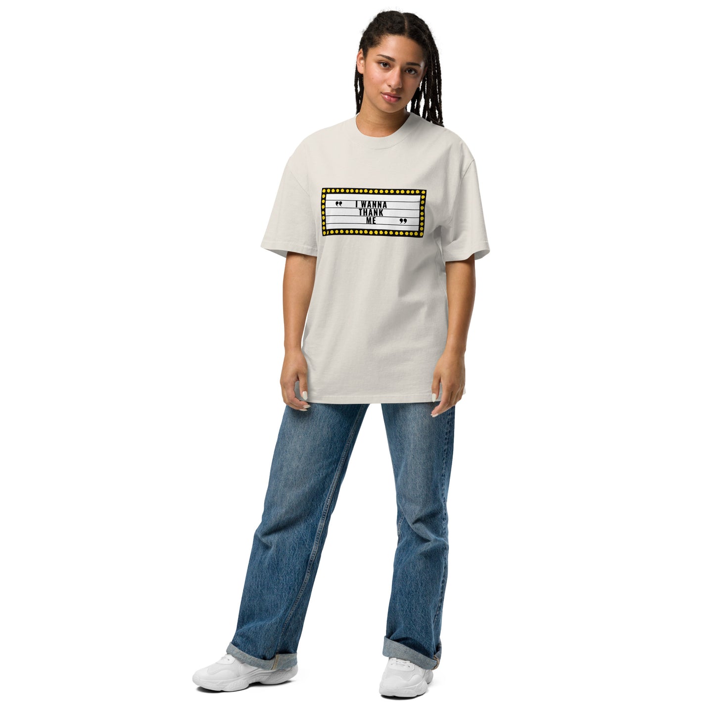 I Wanna Thank Me Marquee Oversized Faded T-Shirt