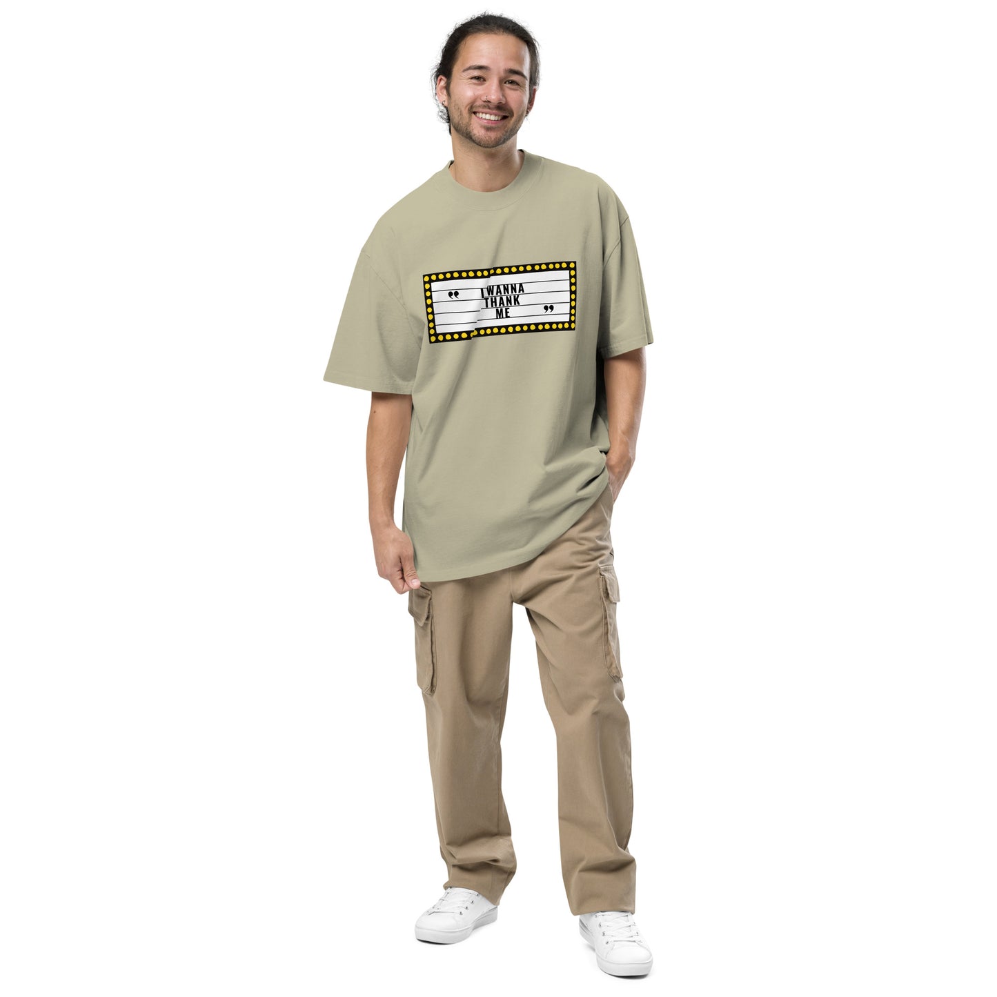 I Wanna Thank Me Marquee Oversized Faded T-Shirt