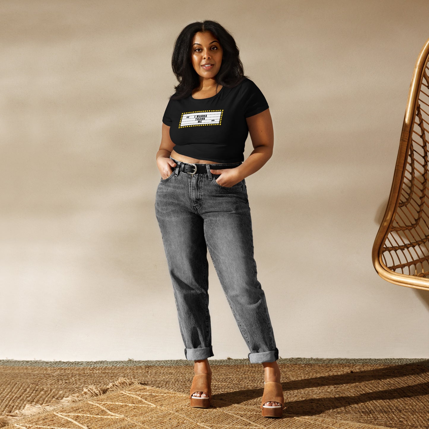 I Wanna Thank Me Marquee Women’s Crop Tee