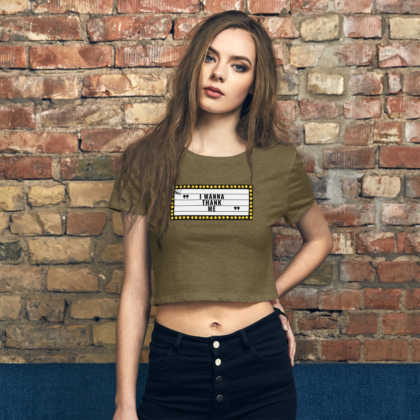 I Wanna Thank Me Marquee Women’s Crop Tee