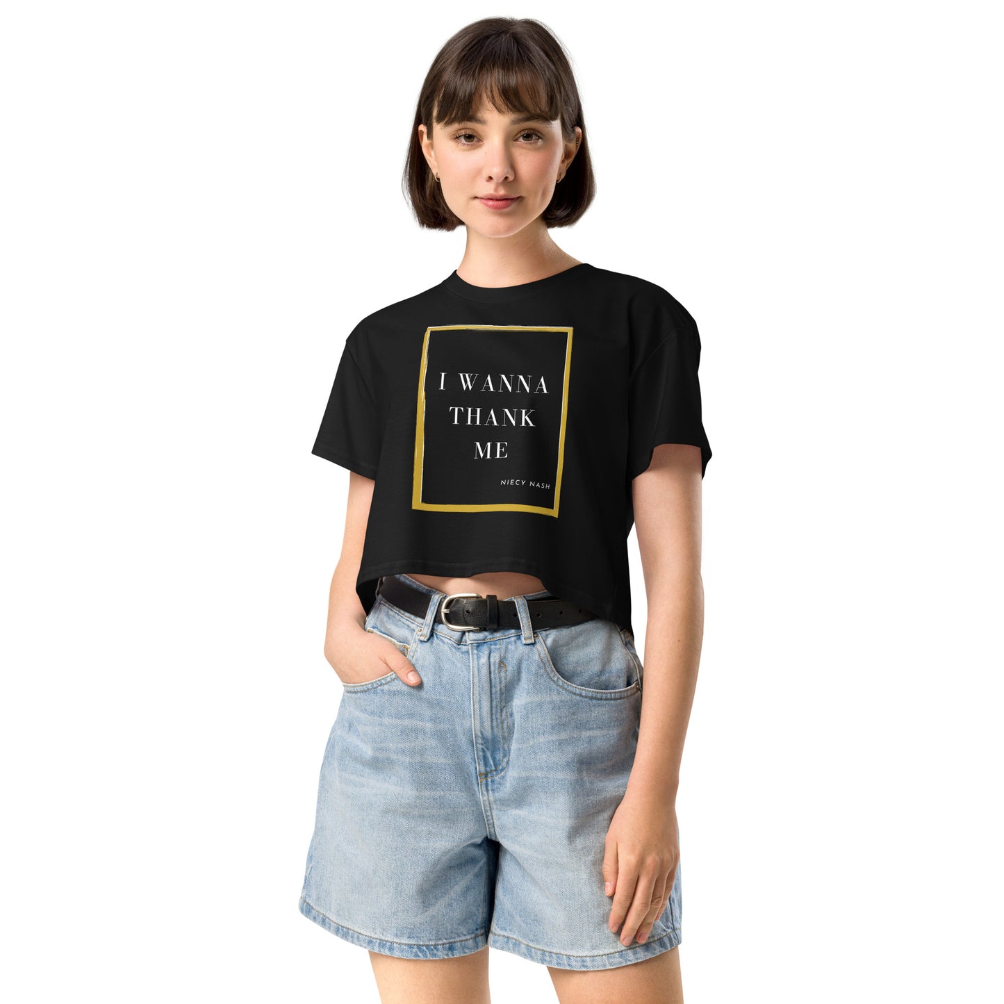 I Wanna Thank Me Frame Crop Top