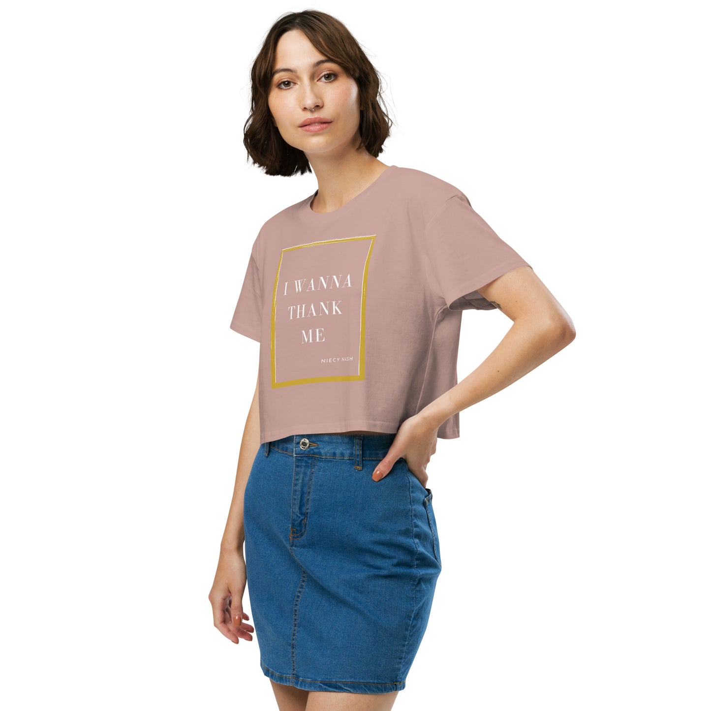 I Wanna Thank Me Frame Crop Top
