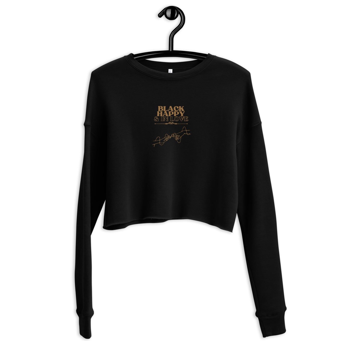 Black, Happy, & In Love Crop Sweatshirt