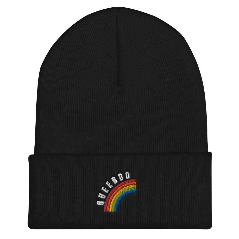 Queerdo Rainbow Embroidered Beanie