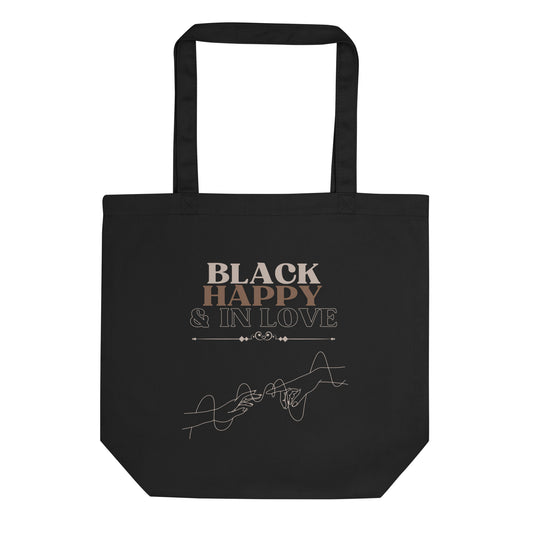 Black, Happy, & In Love Eco Tote Bag
