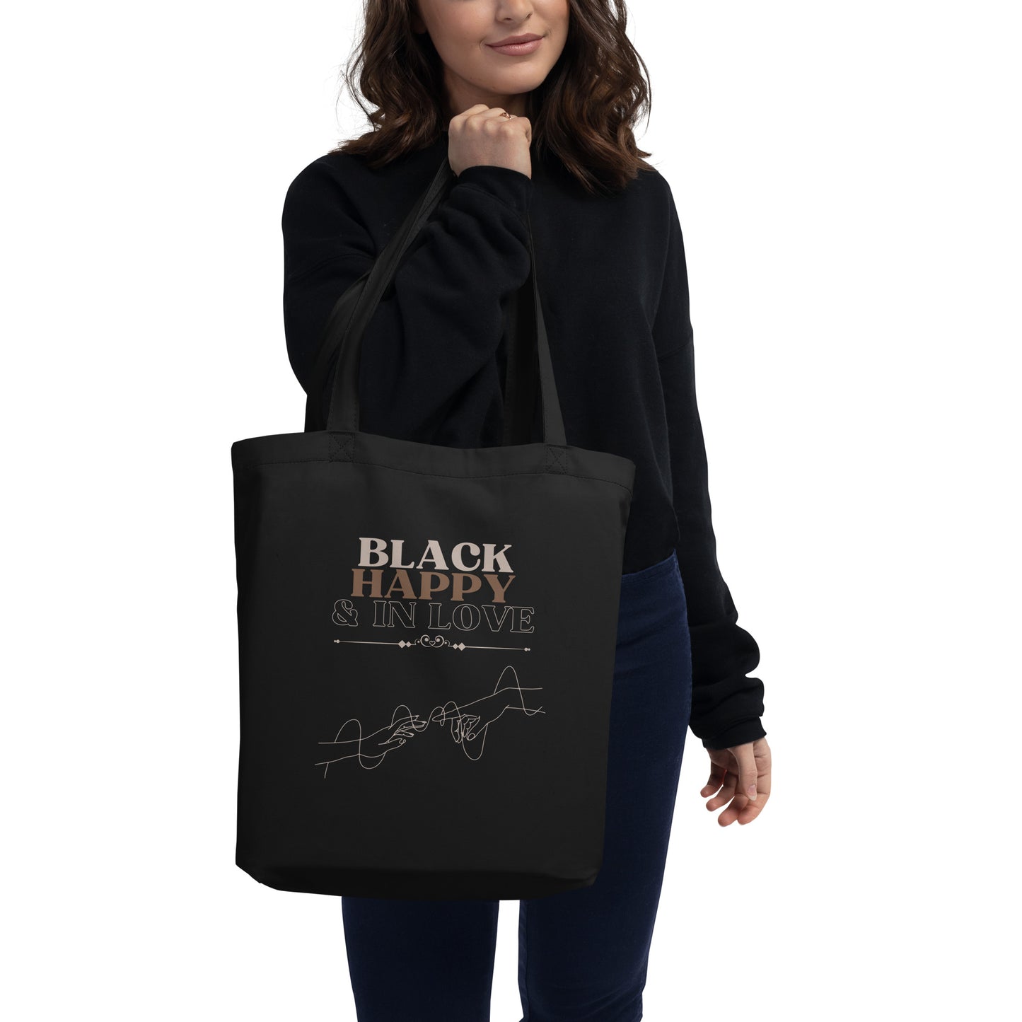 Black, Happy, & In Love Eco Tote Bag