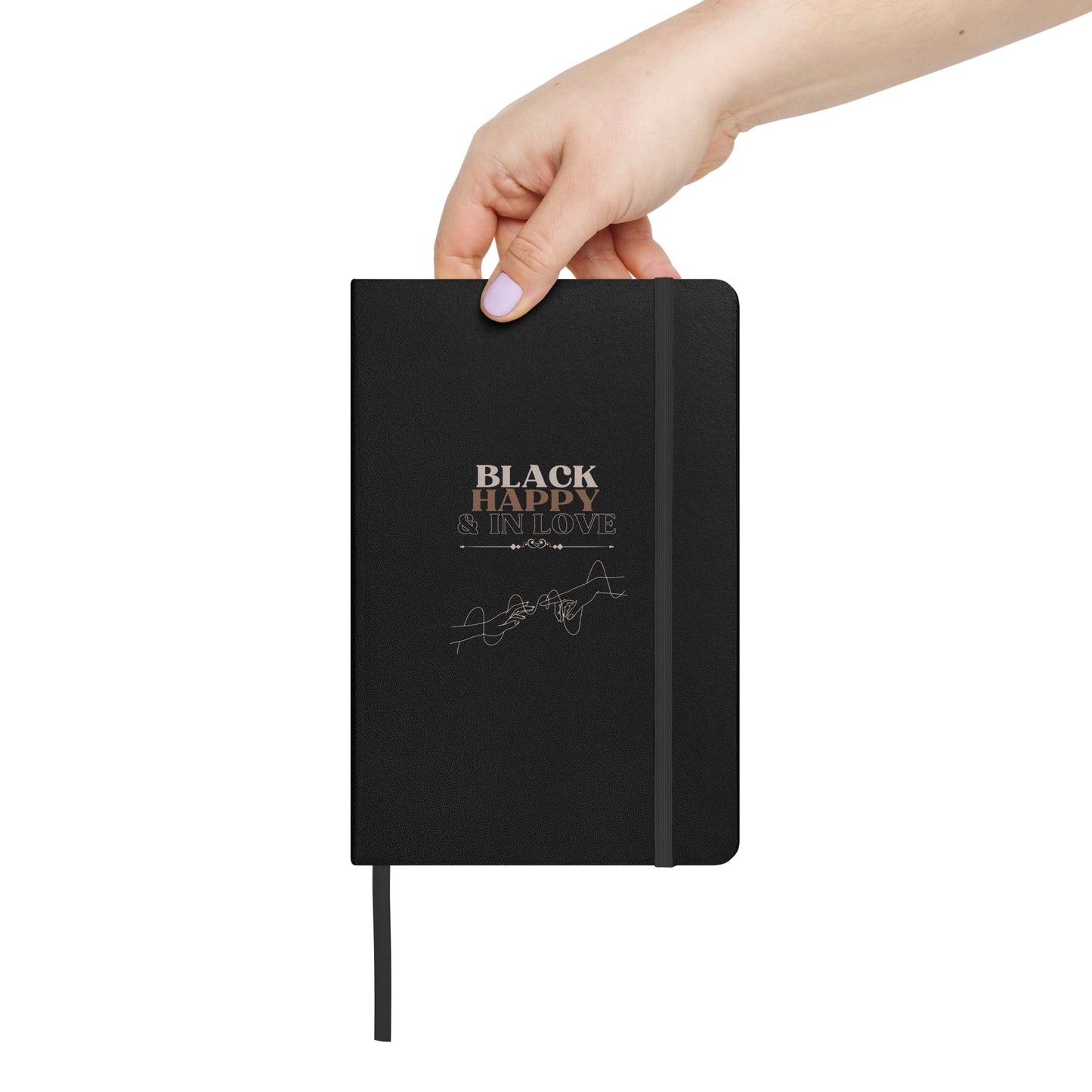 Black, Happy, & In Love Hardcover Notebook