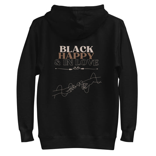 Black, Happy, & In Love Unisex Hoodie